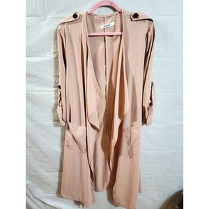 NWOT Pale Pink Belted Trench Coat